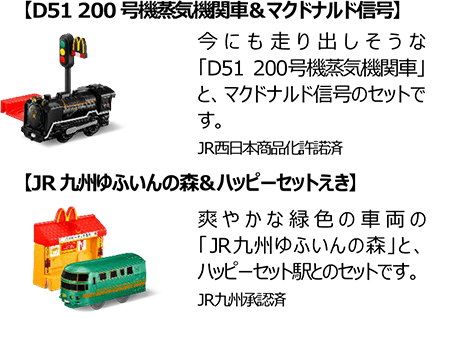 【D51 200号機蒸気機関車＆マクドナルド信号】【JR九州ゆふいんの森＆ハッピーセットえき】