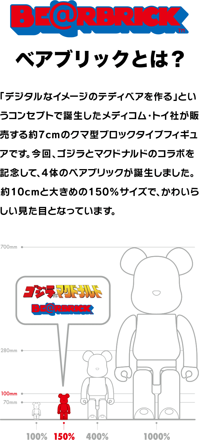 ゴジラ ベアブリック マクドナルド】BE@RBRICK - マクドナルド ゴジラ