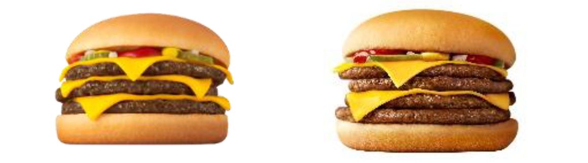 トリプルチーズバーガー／ダブルビーフダブルチーズバーガー