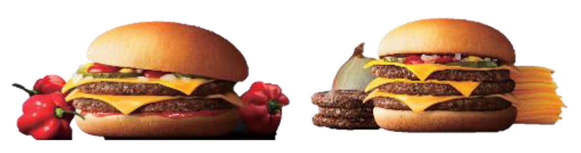 ピリ辛ダブルチーズバーガー／チーズチーズダブルチーズバーガー