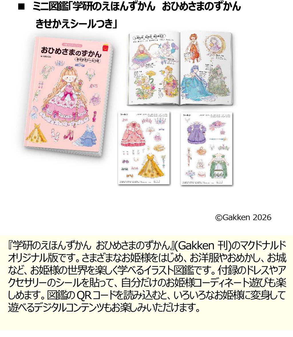 ミニ図鑑「学研のえほんずかん　おひめさまのずかん　きせかえシールつき」
