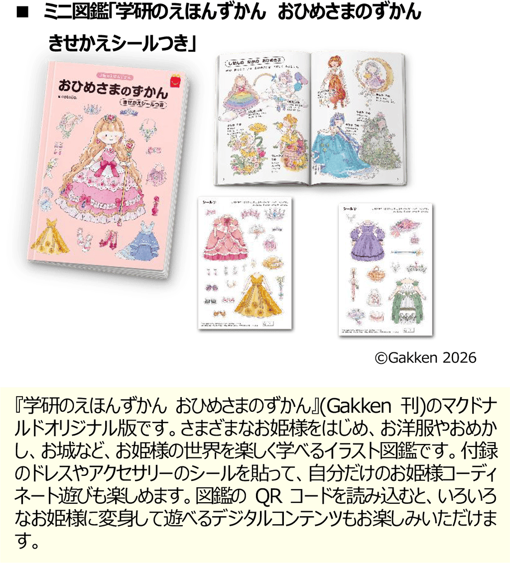 ミニ図鑑「学研のえほんずかん　おひめさまのずかん きせかえシールつき」
