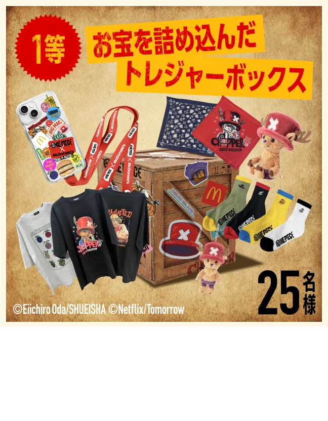 1等 お宝を詰め込んだ トレジャーボックス ※各グッズの画像については撮影・ご利用のモニターの関係で、実際と色が多少異なる場合がございます。※内容は一部変わる可能性がございます。※トレジャーボックスに含まれるTシャツ・ソックス・バンダナは、niko and ...販売アイテムです。