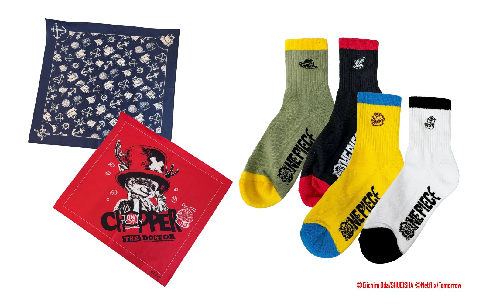 【Netflixシリーズ実写版「ONE PIECE」】コラボバンダナ+コラボ刺繍2Pソックス