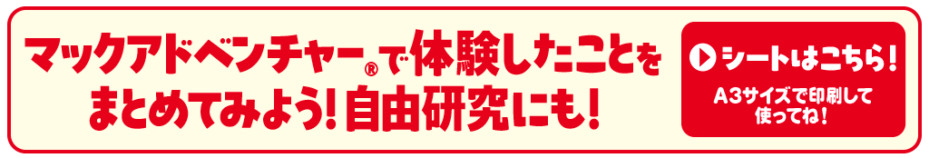 マックアドベンチャー®で体験したことをまとめてみよう！自由研究にも！