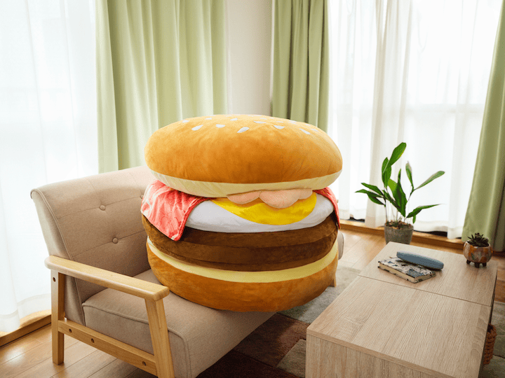 月見バーガー特大クッション
