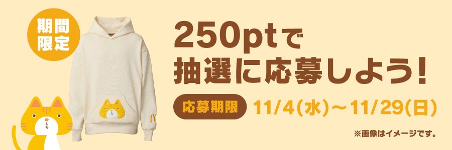 250ptで抽選に応募しよう！