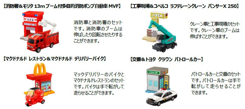 【ハッピーセット「トミカ」おもちゃ概要】◆第1弾 4月16日(金)～4月29日(木)